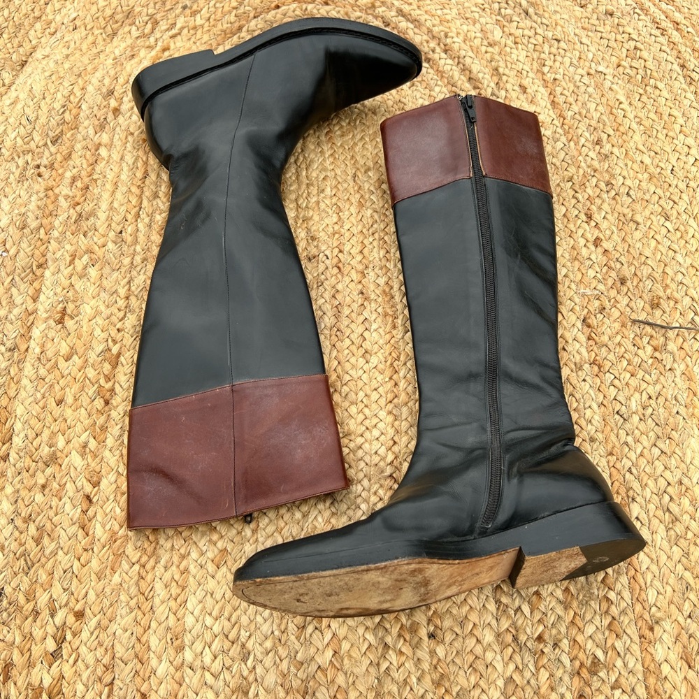 Elegant Black and Brown Women's Ann Demeulemeester riding  Boots - Picture 3 of 9
